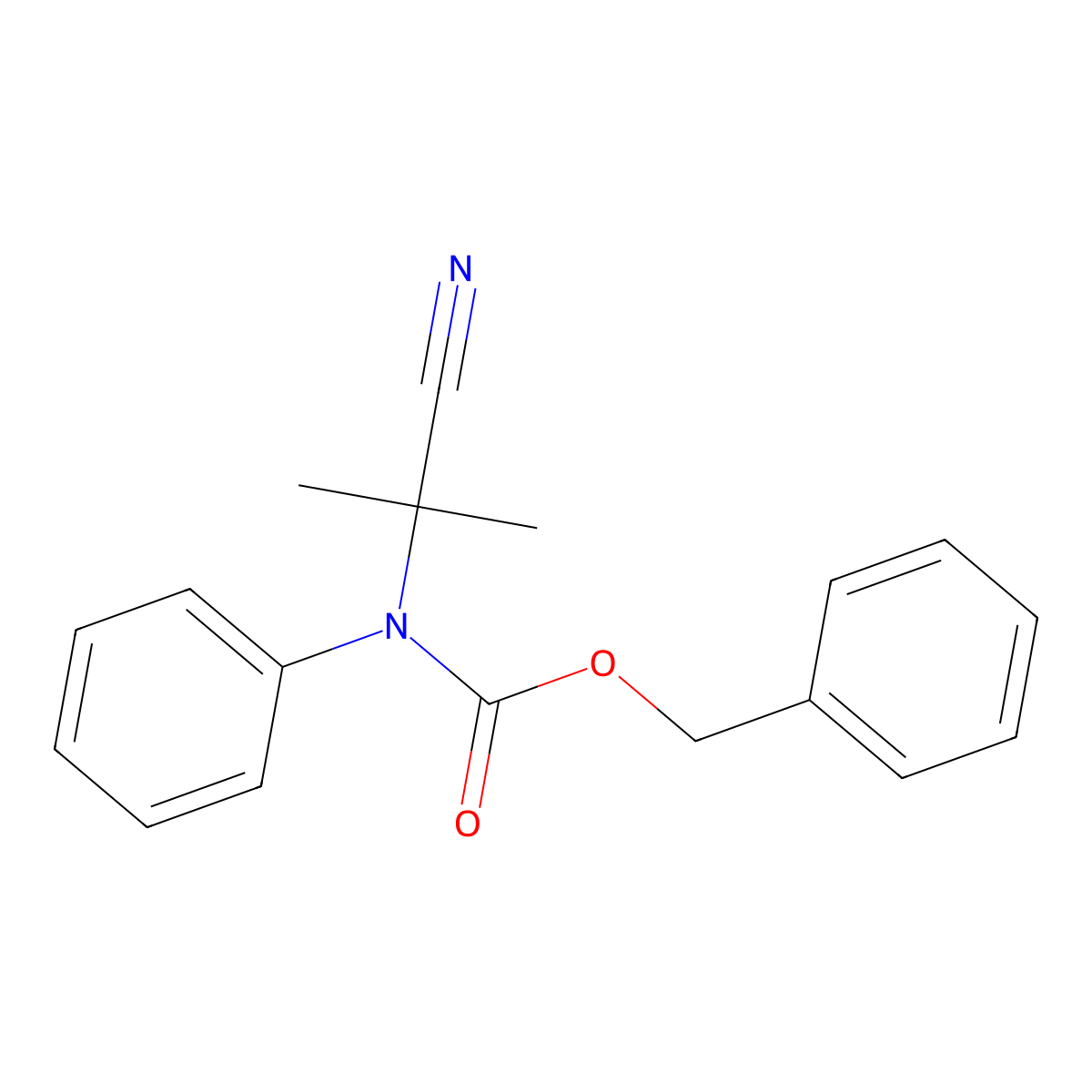 benzyl N-(1-cyano-1-methylethyl)-N-phenylcarbamate molecular structure, CAS 2680806-86-2