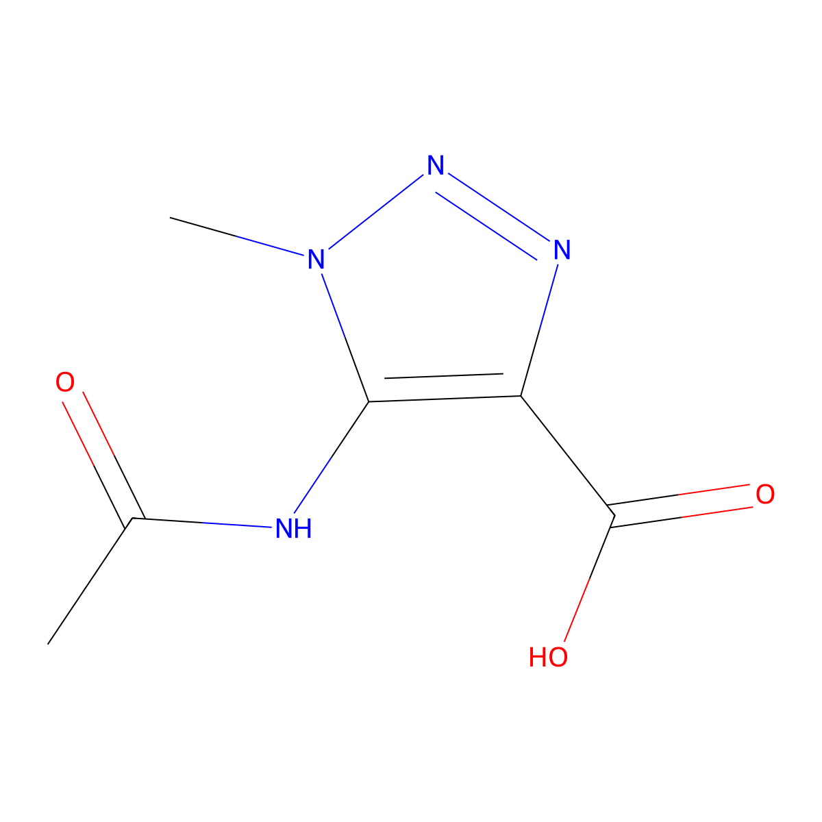 5-acetamido-1-methyl-1H-1,2,3-triazole-4-carboxylic acid molecular structure, CAS 2680806-90-8