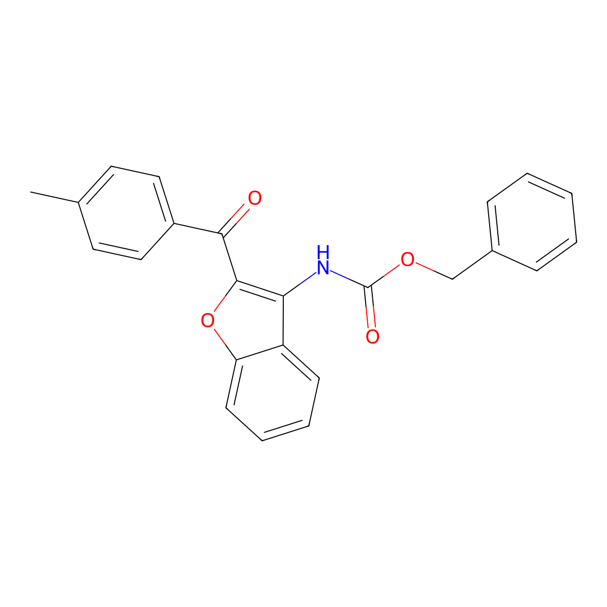 benzyl N-[2-(4-methylbenzoyl)-1-benzofuran-3-yl]carbamate molecular structure, CAS 2680806-93-1