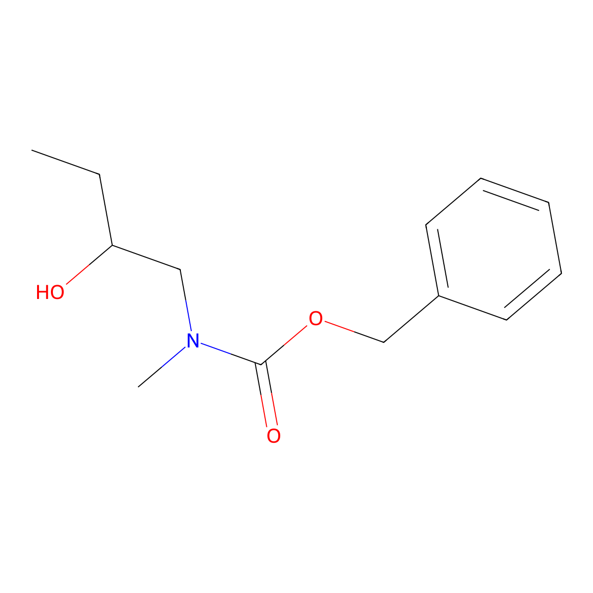benzyl N-(2-hydroxybutyl)-N-methylcarbamate molecular structure, CAS 2680806-99-7