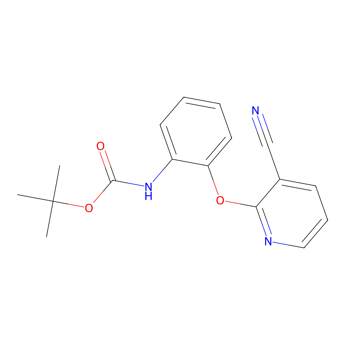 tert-butyl N-{2-[(3-cyanopyridin-2-yl)oxy]phenyl}carbamate molecular structure, CAS 2680807-05-8