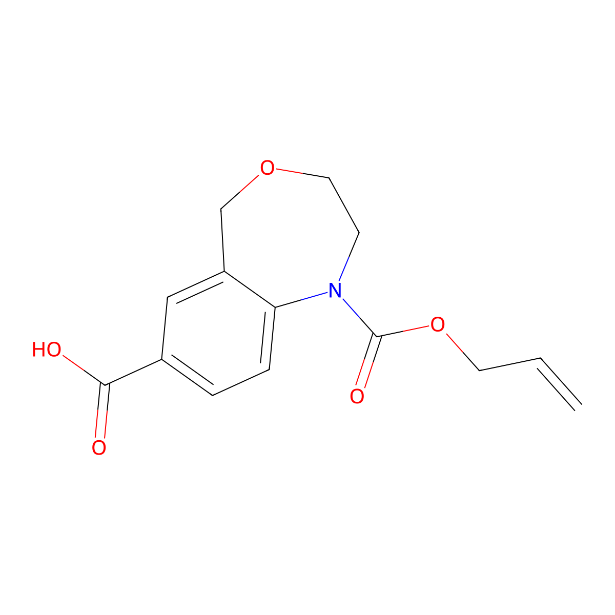 1-[(Prop-2-en-1-yloxy)carbonyl]-1,2,3,5-tetrahydro-4,1-benzoxazepine-7-carboxylic acid molecular structure, CAS 2680807-09-2