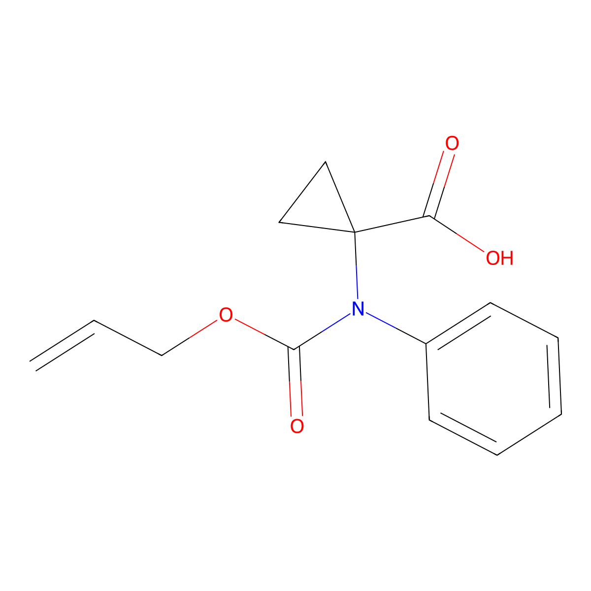 1-{Phenyl[(prop-2-en-1-yloxy)carbonyl]amino}cyclopropane-1-carboxylic acid molecular structure, CAS 2680807-16-1