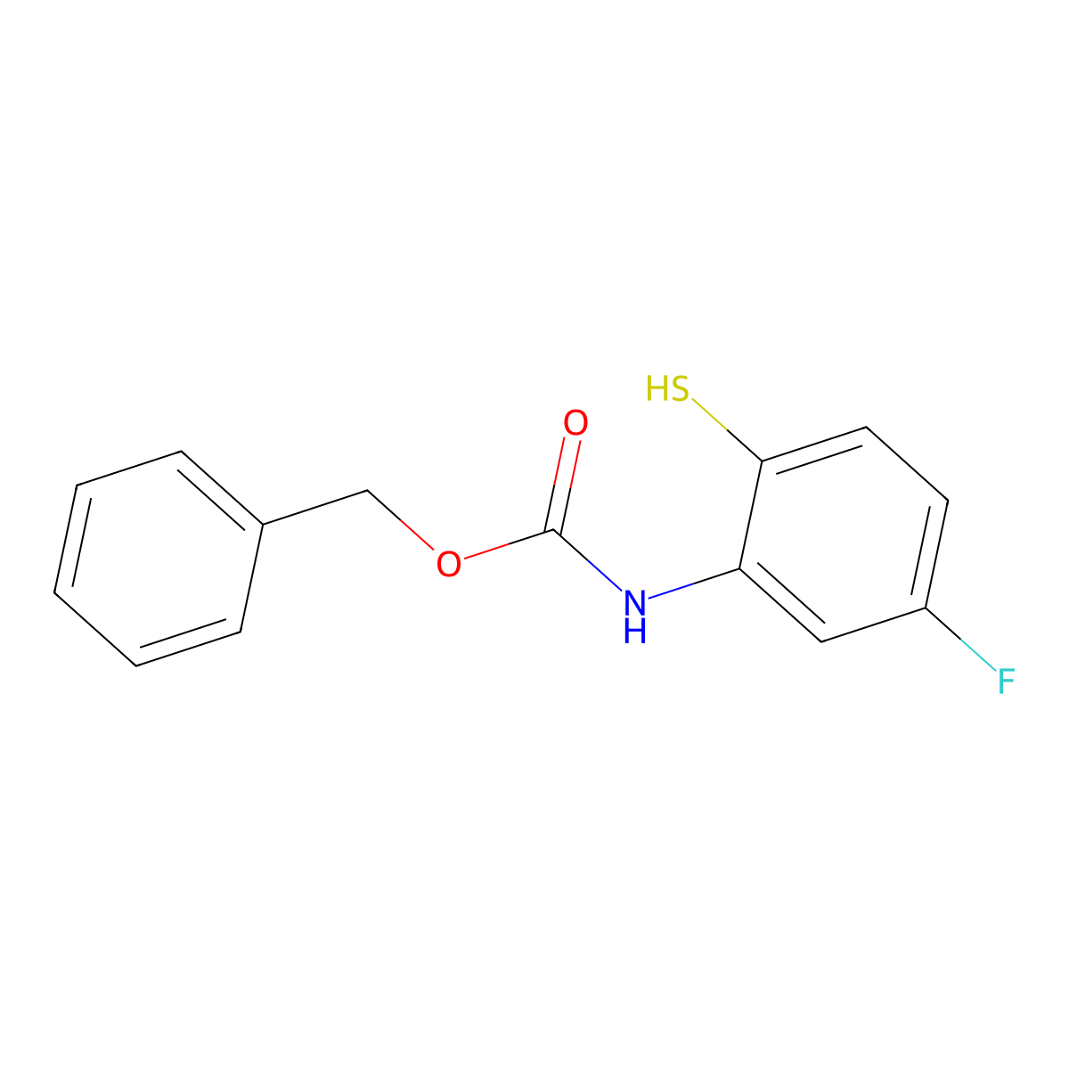 benzyl N-(5-fluoro-2-sulfanylphenyl)carbamate molecular structure, CAS 2680807-24-1