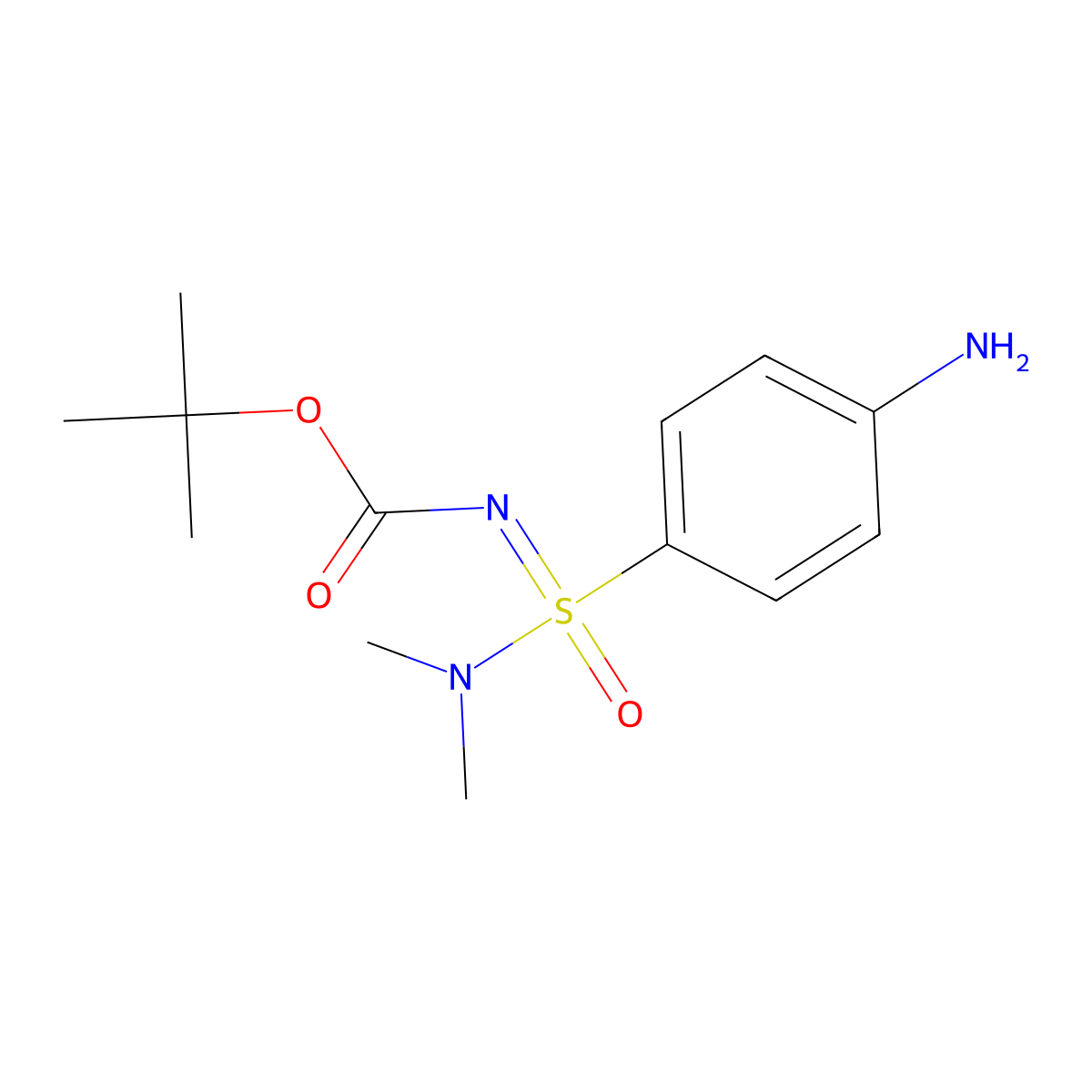 tert-butyl N-[(4-aminophenyl)(dimethylamino)oxo-lambda6-sulfanylidene]carbamate molecular structure, CAS 2680807-26-3