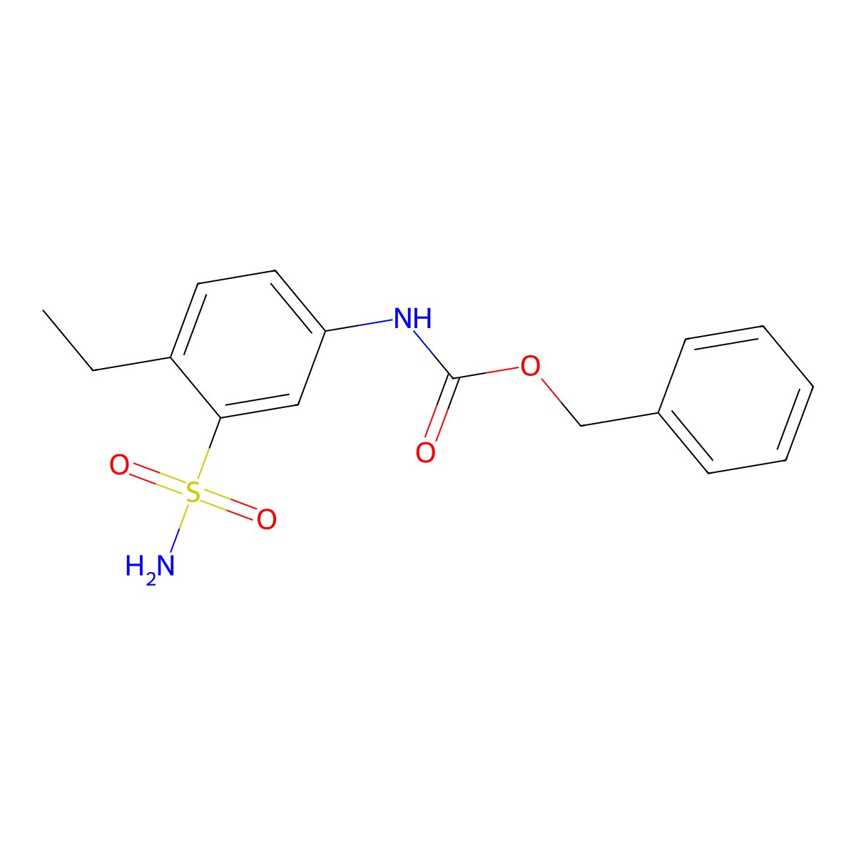 benzyl N-(4-ethyl-3-sulfamoylphenyl)carbamate molecular structure, CAS 2680807-29-6