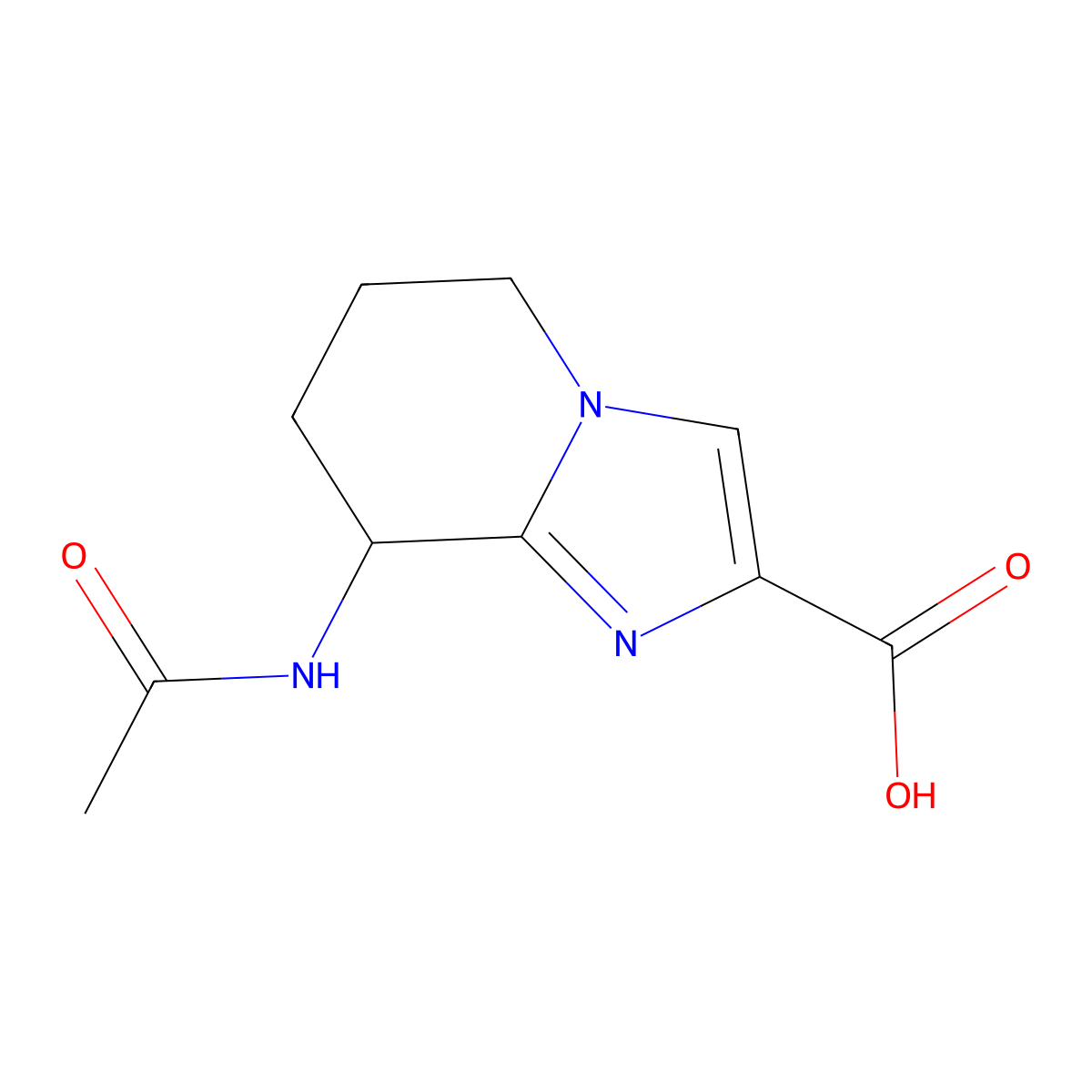 8-acetamido-5H,6H,7H,8H-imidazo[1,2-a]pyridine-2-carboxylic acid molecular structure, CAS 2680807-40-1
