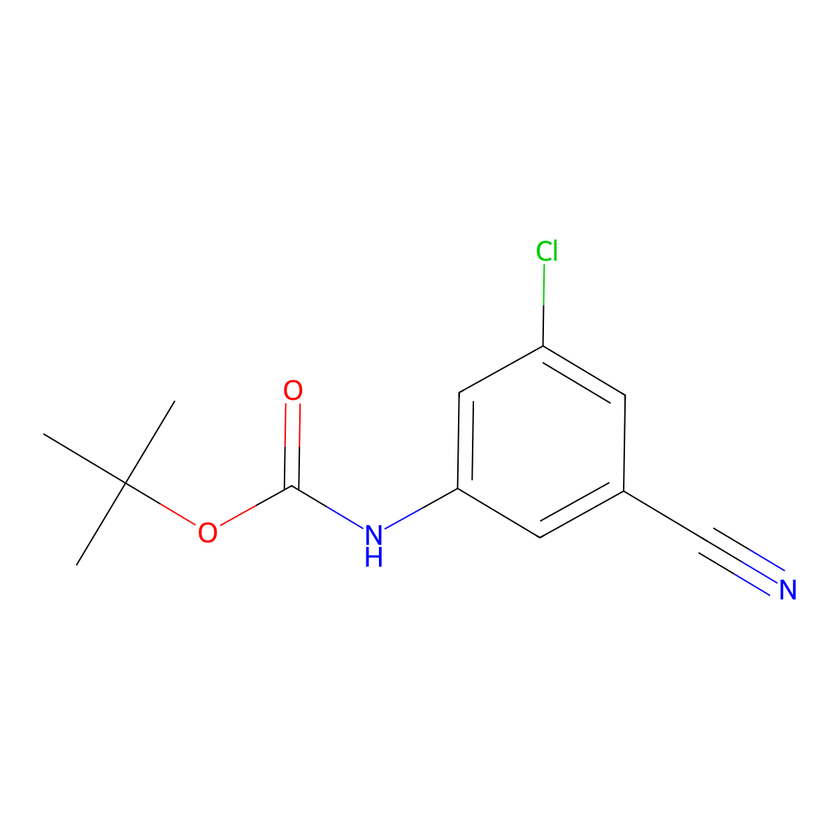 tert-butyl N-(3-chloro-5-cyanophenyl)carbamate molecular structure, CAS 2680807-42-3