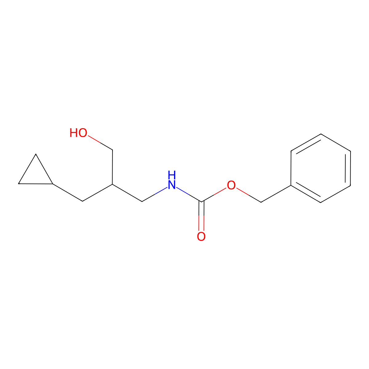 benzyl N-[2-(cyclopropylmethyl)-3-hydroxypropyl]carbamate molecular structure, CAS 2680807-53-6