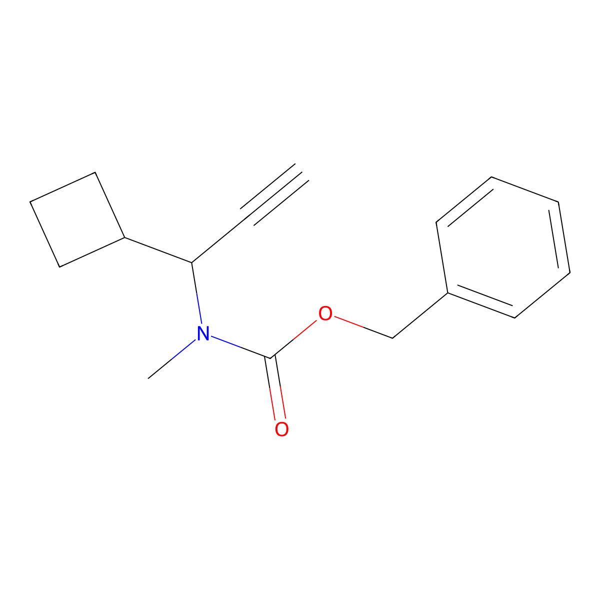 benzyl N-(1-cyclobutylprop-2-yn-1-yl)-N-methylcarbamate molecular structure, CAS 2680807-56-9