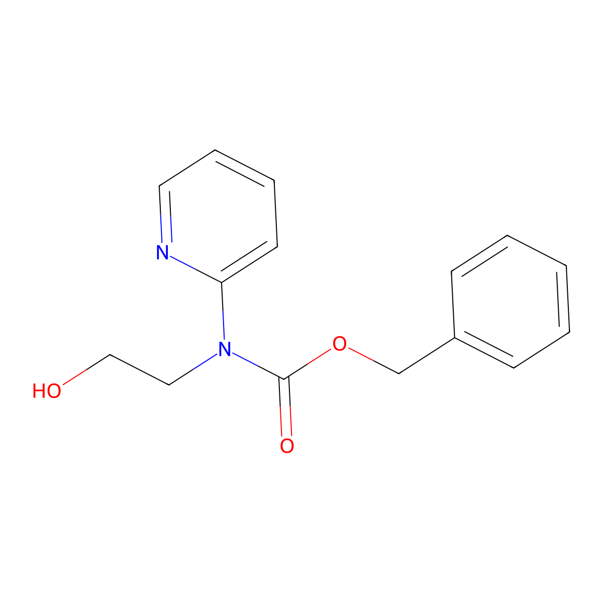 benzyl N-(2-hydroxyethyl)-N-(pyridin-2-yl)carbamate molecular structure, CAS 2680807-62-7