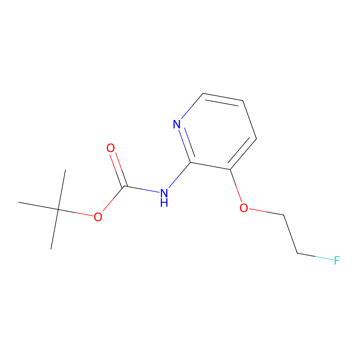 tert-butyl N-[3-(2-fluoroethoxy)pyridin-2-yl]carbamate molecular structure, CAS 2680807-66-1