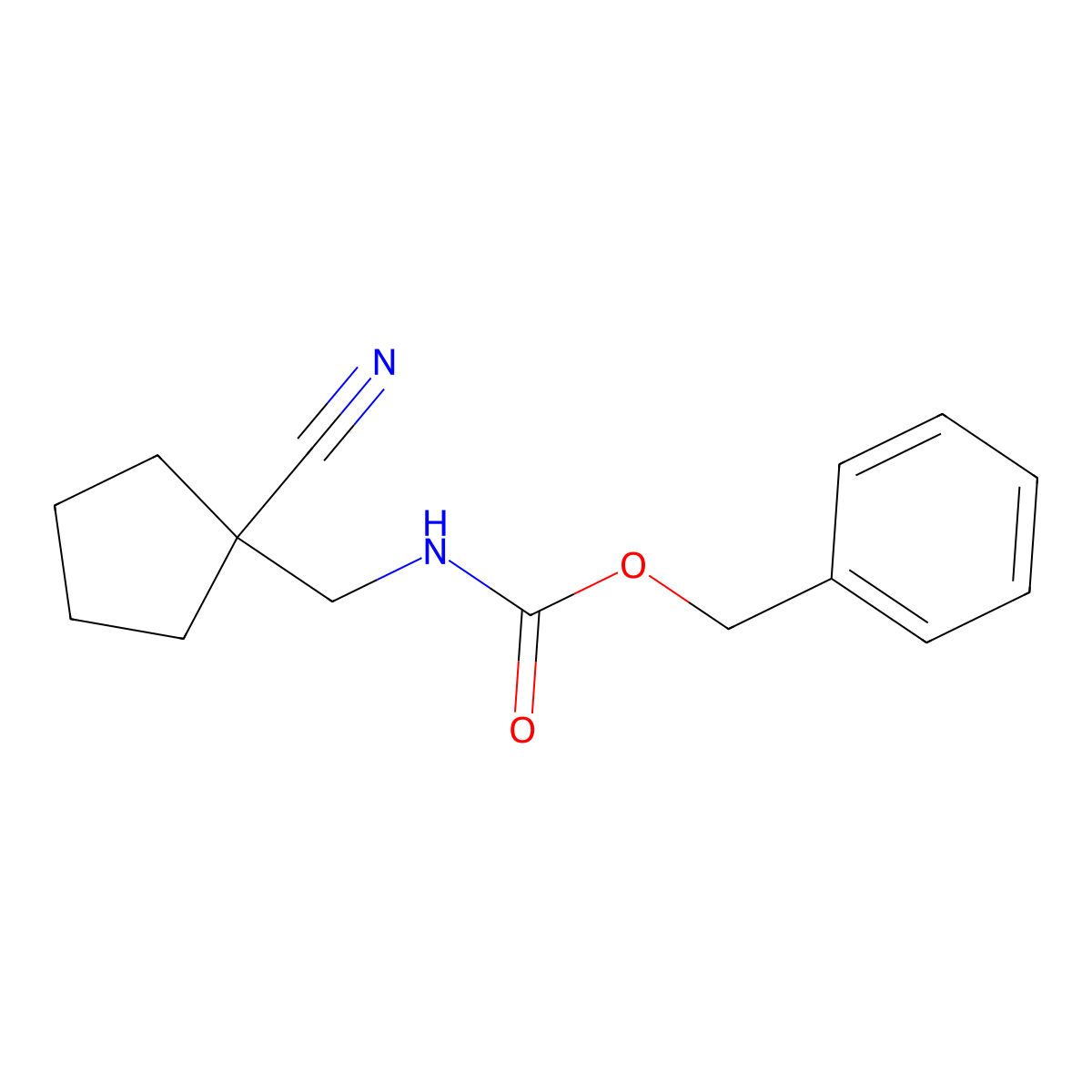 benzyl N-[(1-cyanocyclopentyl)methyl]carbamate molecular structure, CAS 2680807-67-2