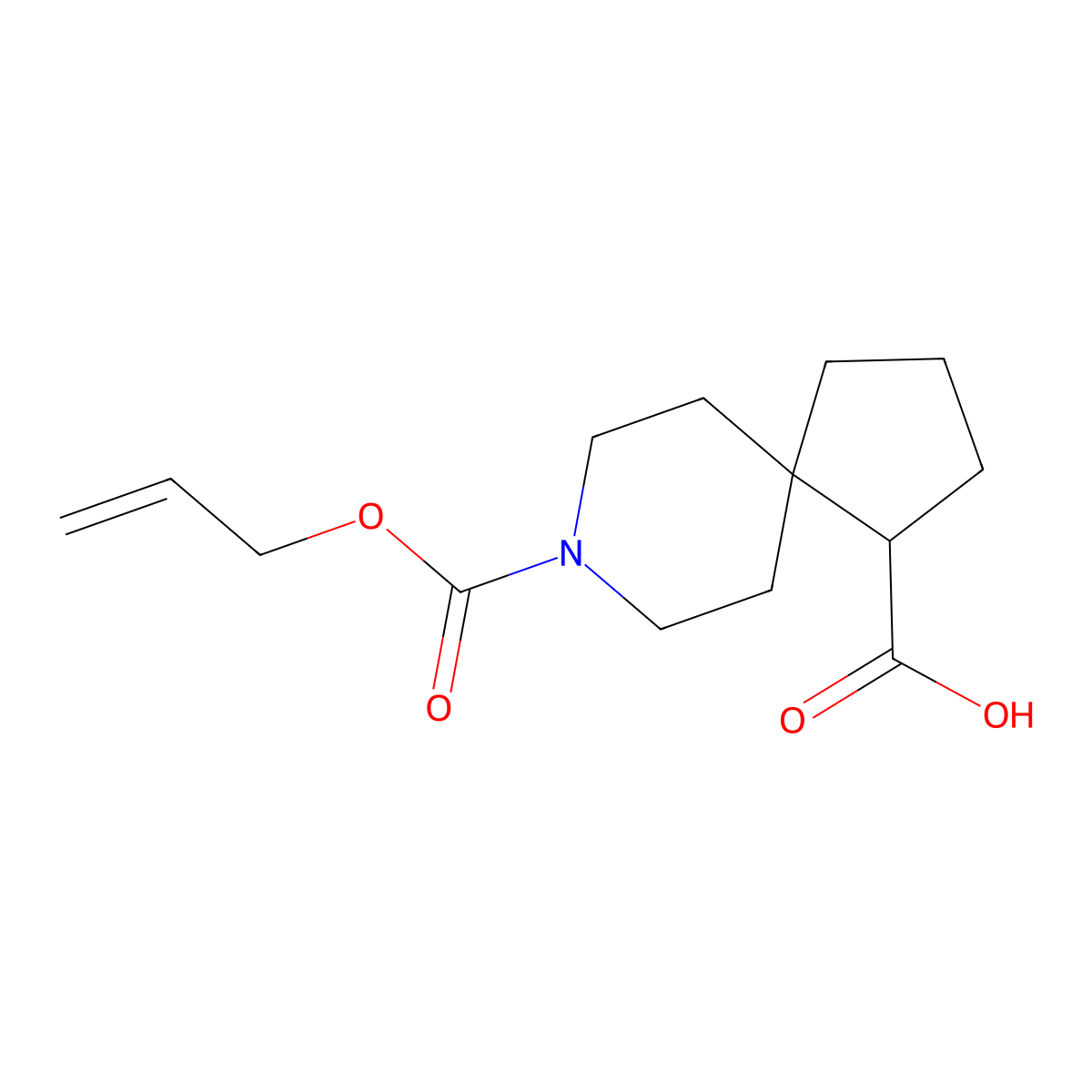 8-[(Prop-2-en-1-yloxy)carbonyl]-8-azaspiro[4.5]decane-1-carboxylic acid molecular structure, CAS 2680807-71-8