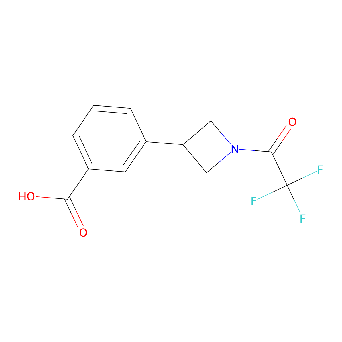 3-[1-(2,2,2-Trifluoroacetyl)azetidin-3-yl]benzoic acid molecular structure, CAS 2680807-81-0