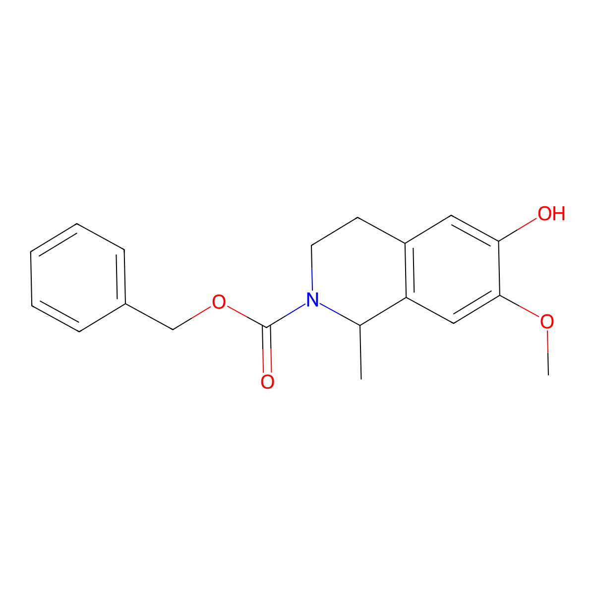 Benzyl 6-hydroxy-7-methoxy-1-methyl-1,2,3,4-tetrahydroisoquinoline-2-carboxylate molecular structure, CAS 2680807-82-1