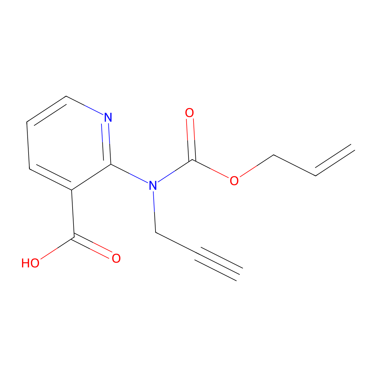 2-{[(Prop-2-en-1-yloxy)carbonyl](prop-2-yn-1-yl)amino}pyridine-3-carboxylic acid molecular structure, CAS 2680807-85-4