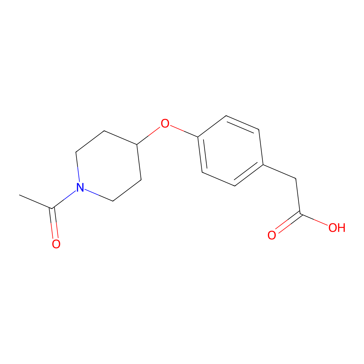 2-{4-[(1-Acetylpiperidin-4-yl)oxy]phenyl}acetic acid molecular structure, CAS 2680807-86-5