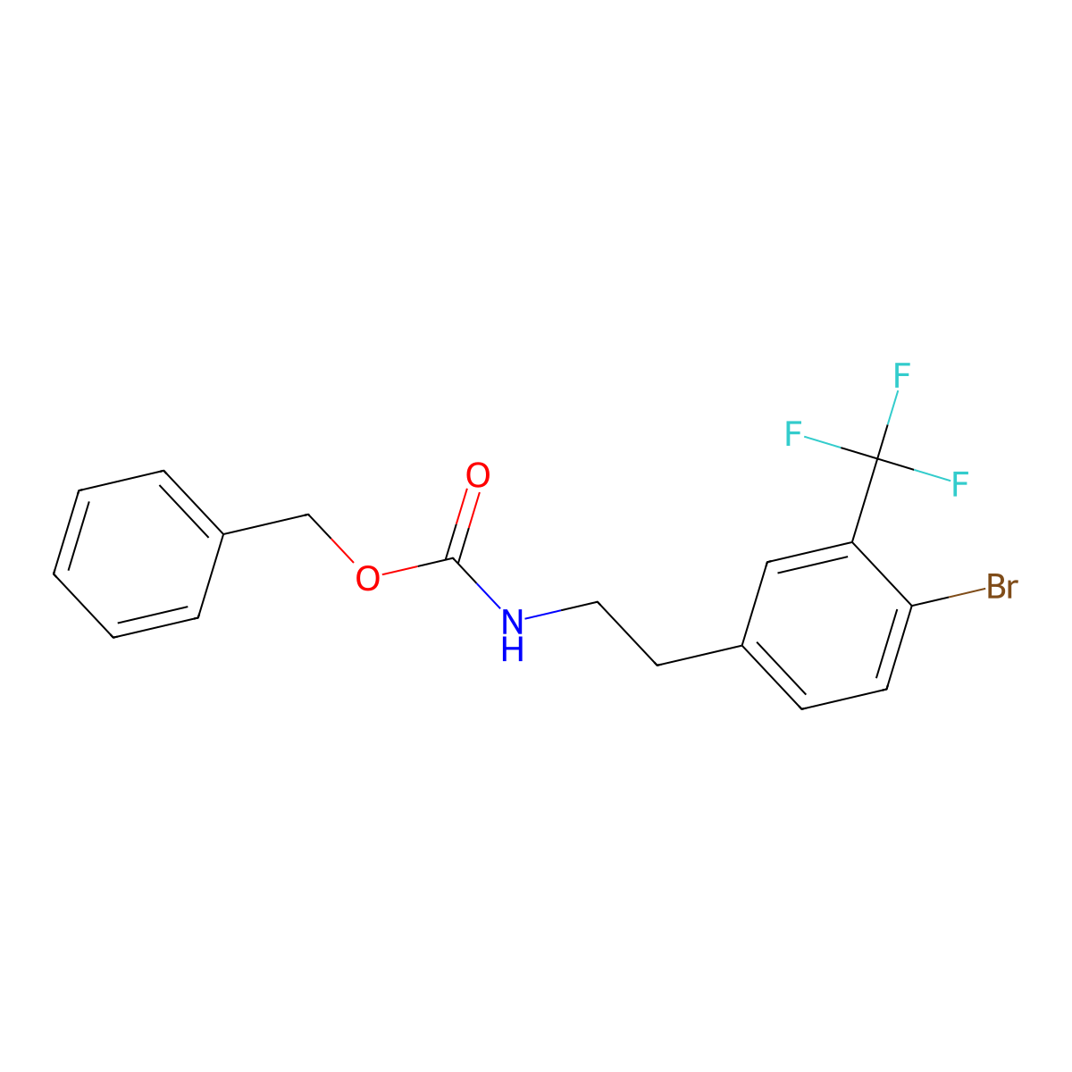 benzyl N-{2-[4-bromo-3-(trifluoromethyl)phenyl]ethyl}carbamate molecular structure, CAS 2680807-89-8