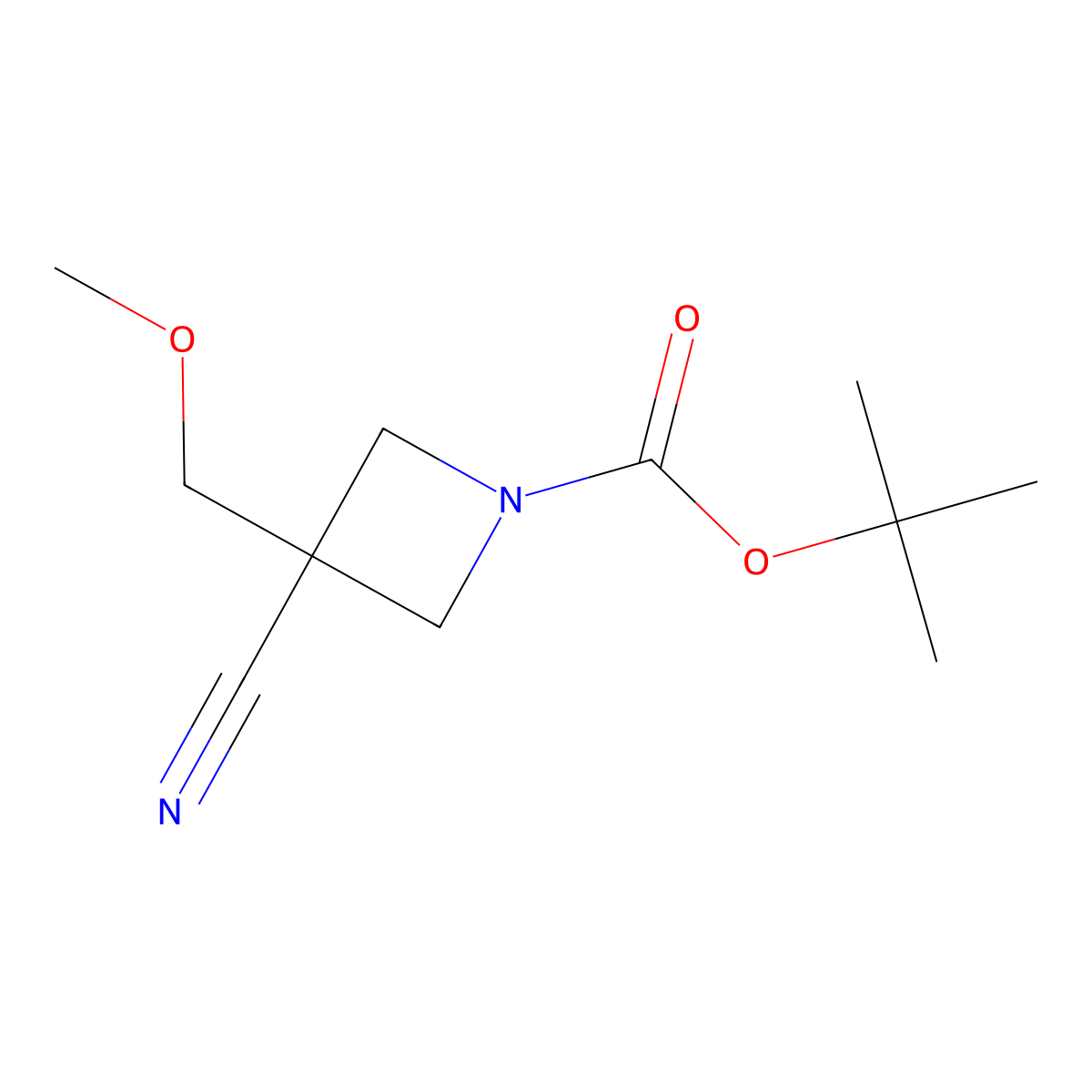 Tert-butyl 3-cyano-3-(methoxymethyl)azetidine-1-carboxylate molecular structure, CAS 2680807-93-4
