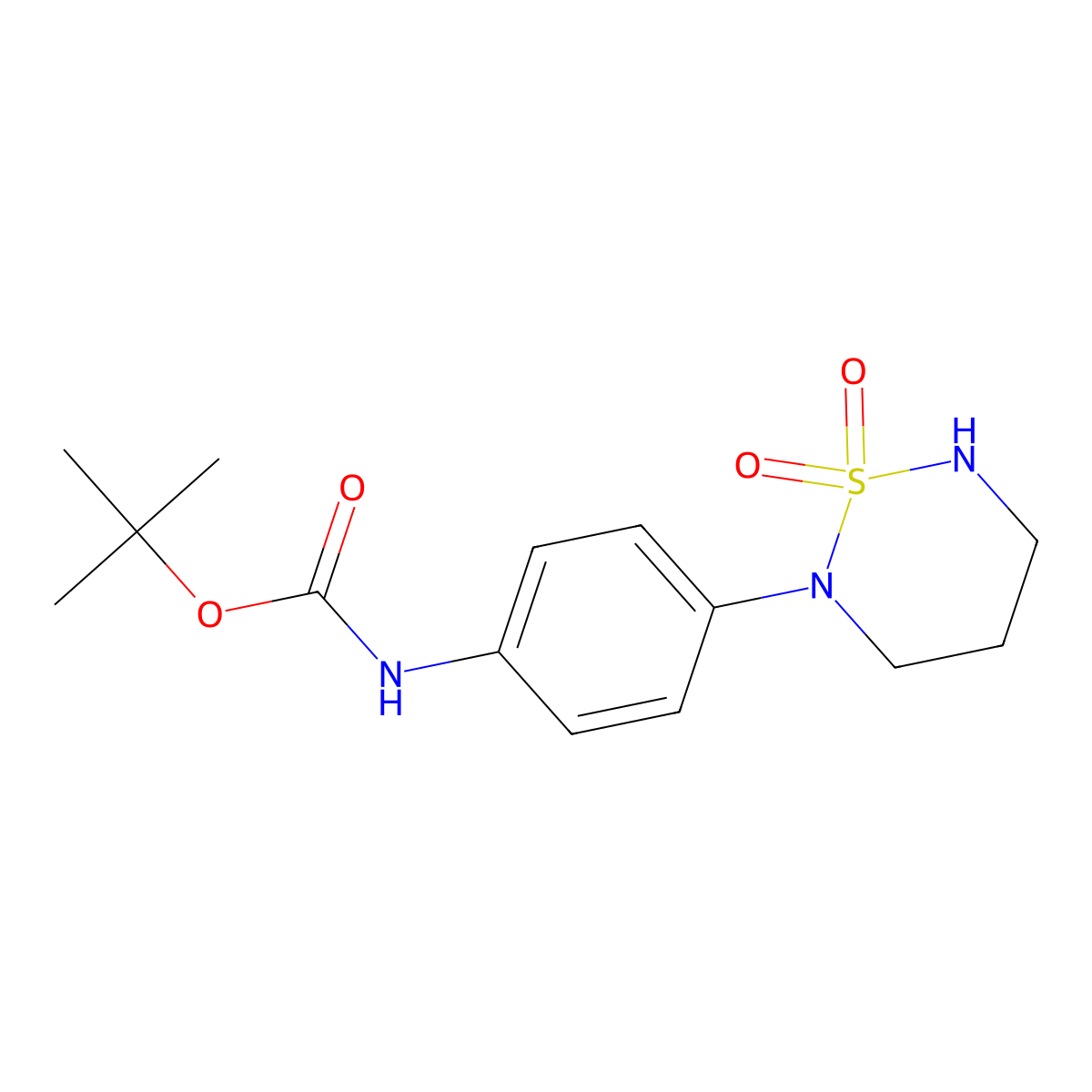 tert-butyl N-[4-(1,1-dioxo-1lambda6,2,6-thiadiazinan-2-yl)phenyl]carbamate molecular structure, CAS 2680807-95-6