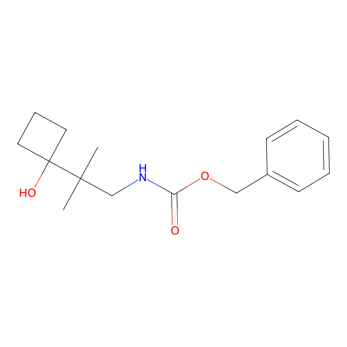 benzyl N-[2-(1-hydroxycyclobutyl)-2-methylpropyl]carbamate molecular structure, CAS 2680807-97-8