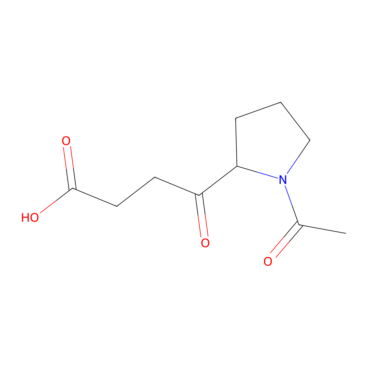 4-(1-Acetylpyrrolidin-2-yl)-4-oxobutanoic acid molecular structure, CAS 2680808-09-5