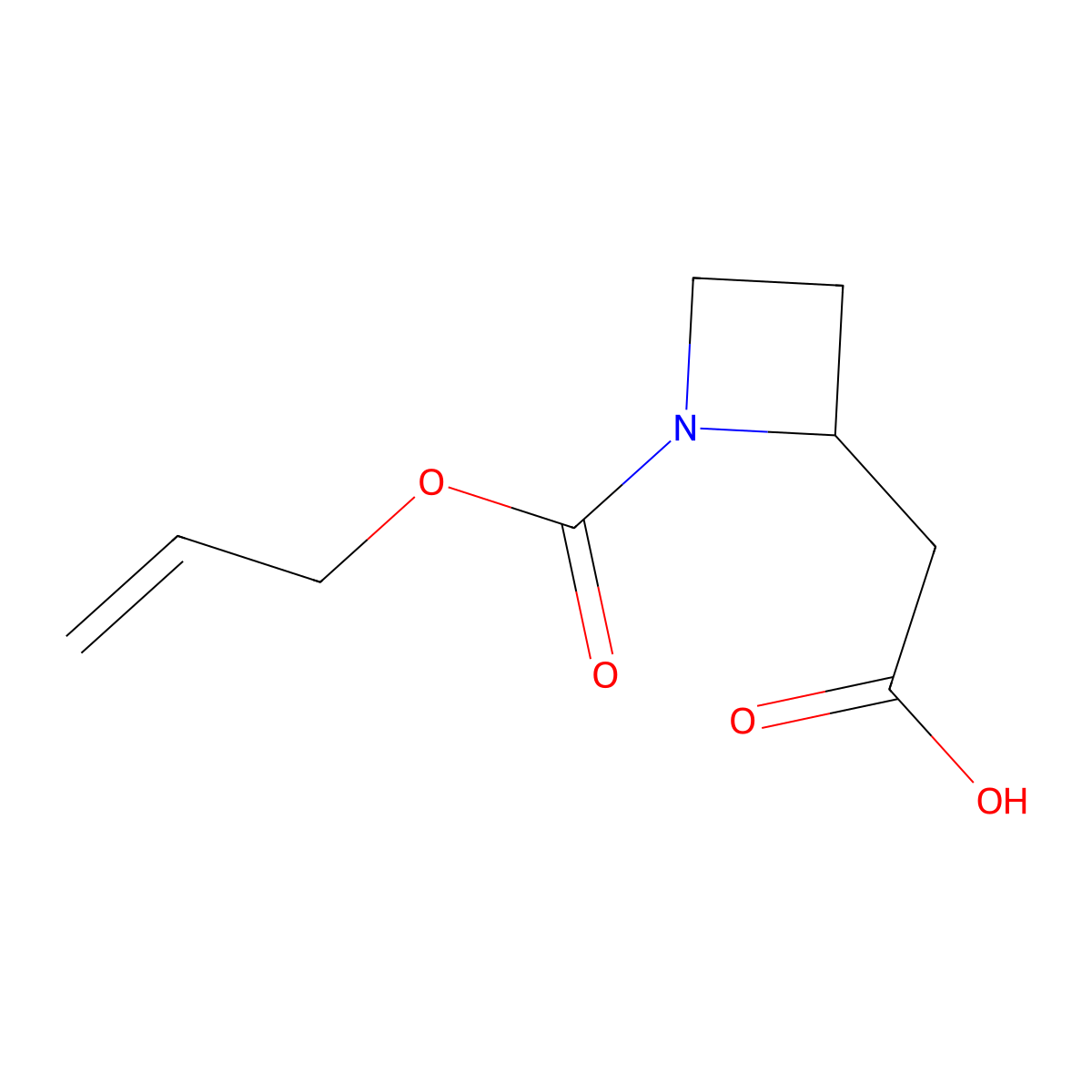 2-{1-[(Prop-2-en-1-yloxy)carbonyl]azetidin-2-yl}acetic acid molecular structure, CAS 2680808-14-2