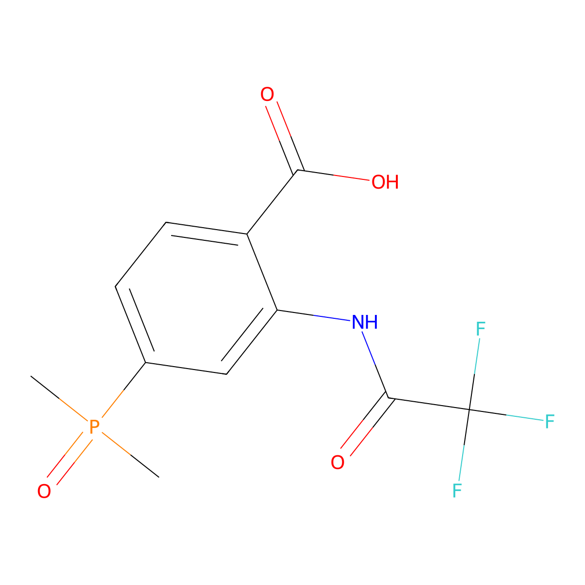4-(Dimethylphosphoryl)-2-(2,2,2-trifluoroacetamido)benzoic acid molecular structure, CAS 2680808-19-7