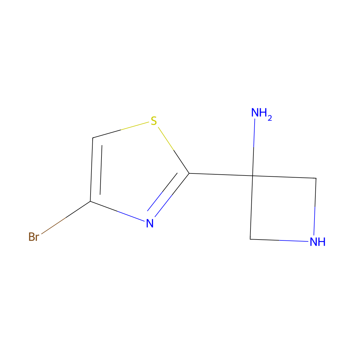 3-(4-Bromo-1,3-thiazol-2-yl)azetidin-3-amine molecular structure, CAS 2680808-29-9
