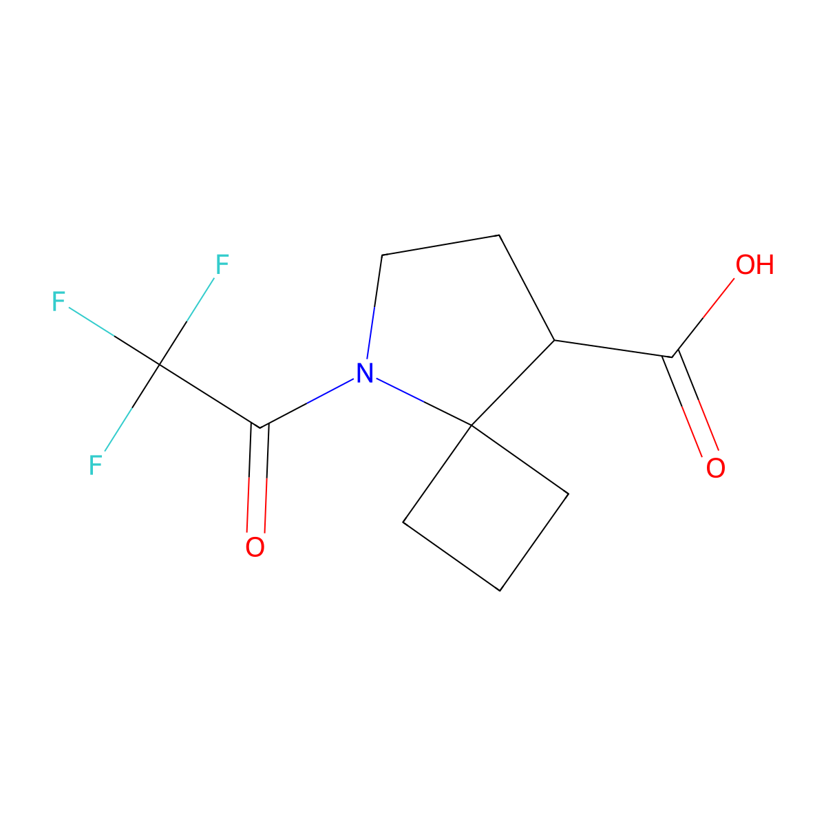 5-(2,2,2-Trifluoroacetyl)-5-azaspiro[3.4]octane-8-carboxylic acid molecular structure, CAS 2680808-32-4