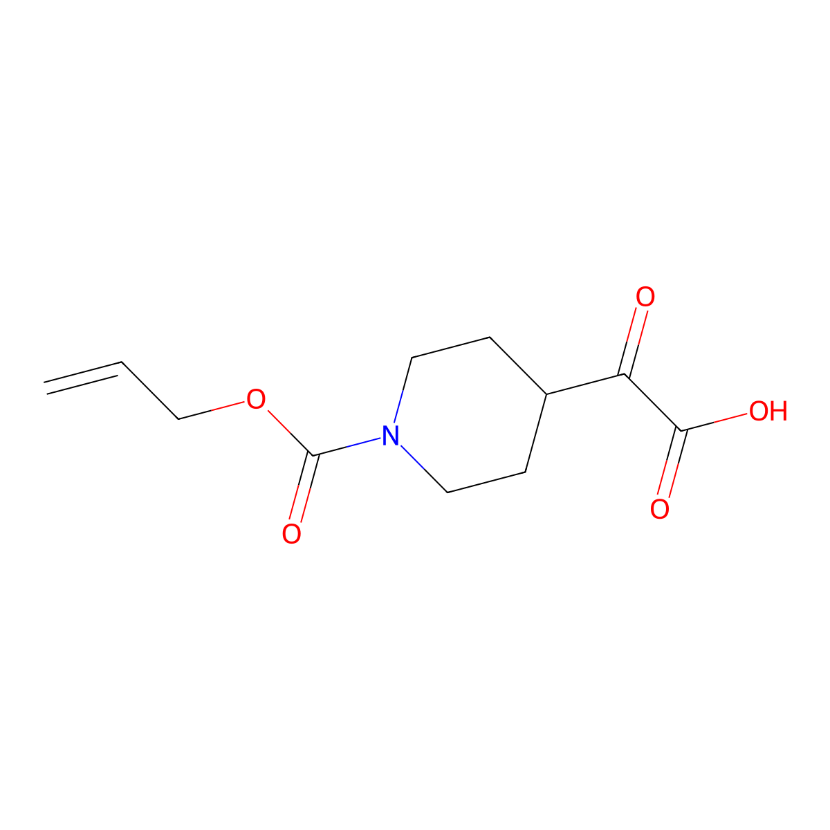 2-Oxo-2-{1-[(prop-2-en-1-yloxy)carbonyl]piperidin-4-yl}acetic acid molecular structure, CAS 2680808-35-7