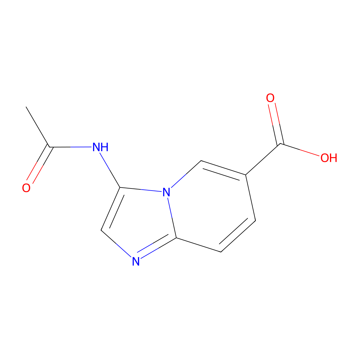 3-Acetamidoimidazo[1,2-a]pyridine-6-carboxylic acid molecular structure, CAS 2680808-45-9
