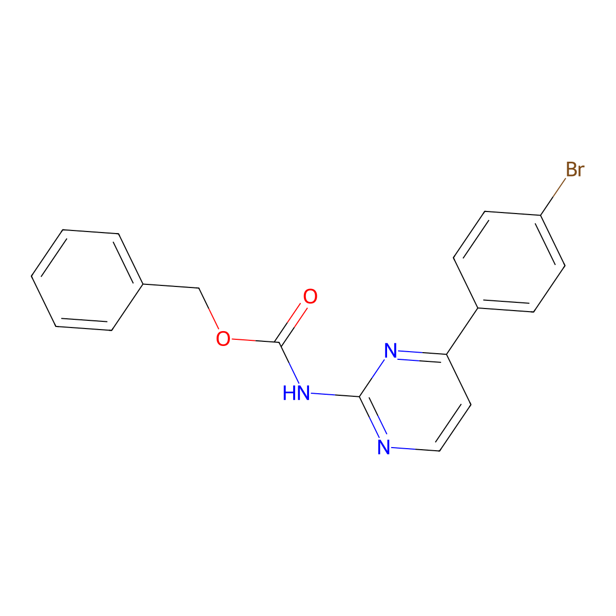 benzyl N-[4-(4-bromophenyl)pyrimidin-2-yl]carbamate molecular structure, CAS 2680808-47-1