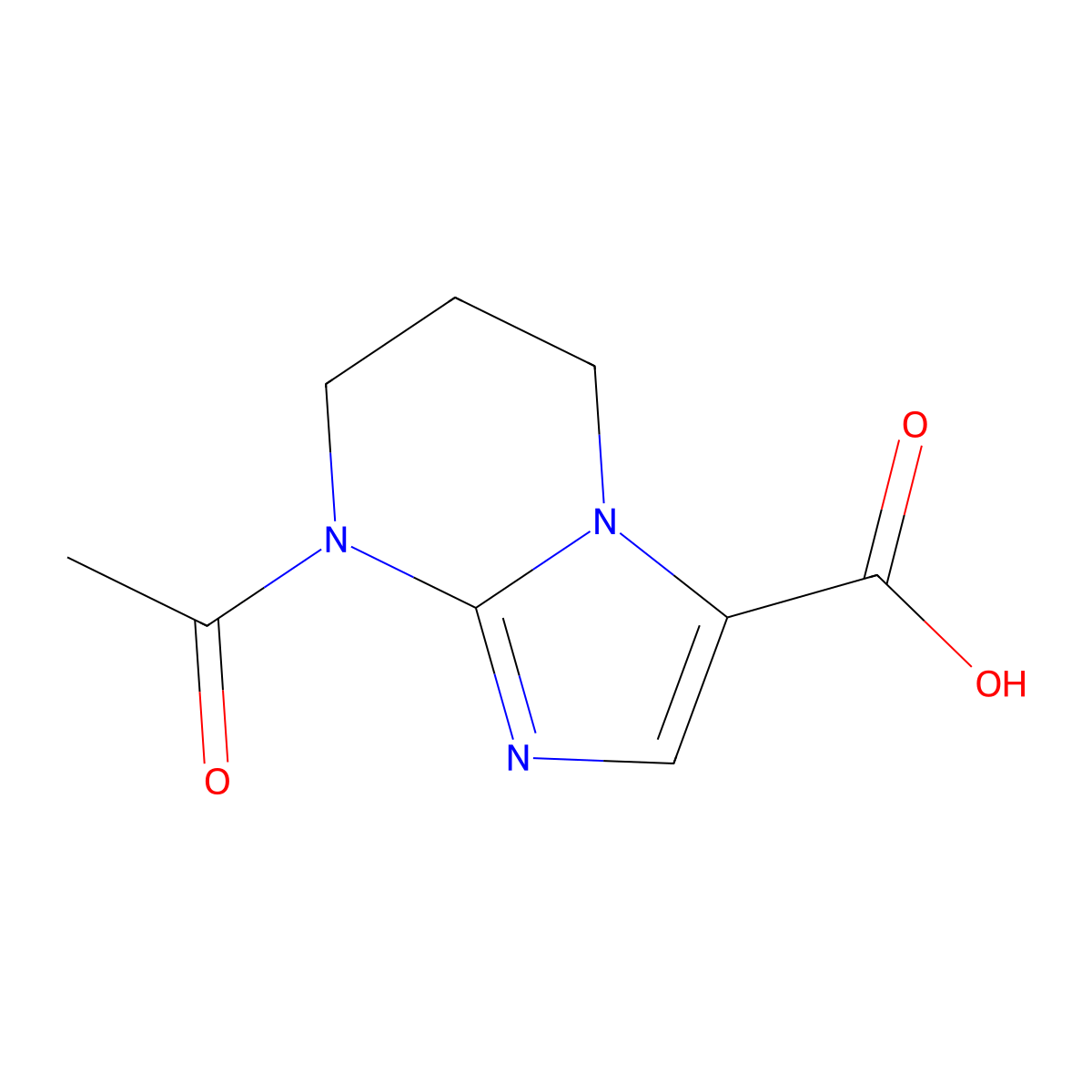 8-acetyl-5H,6H,7H,8H-imidazo[1,2-a]pyrimidine-3-carboxylic acid molecular structure, CAS 2680808-48-2