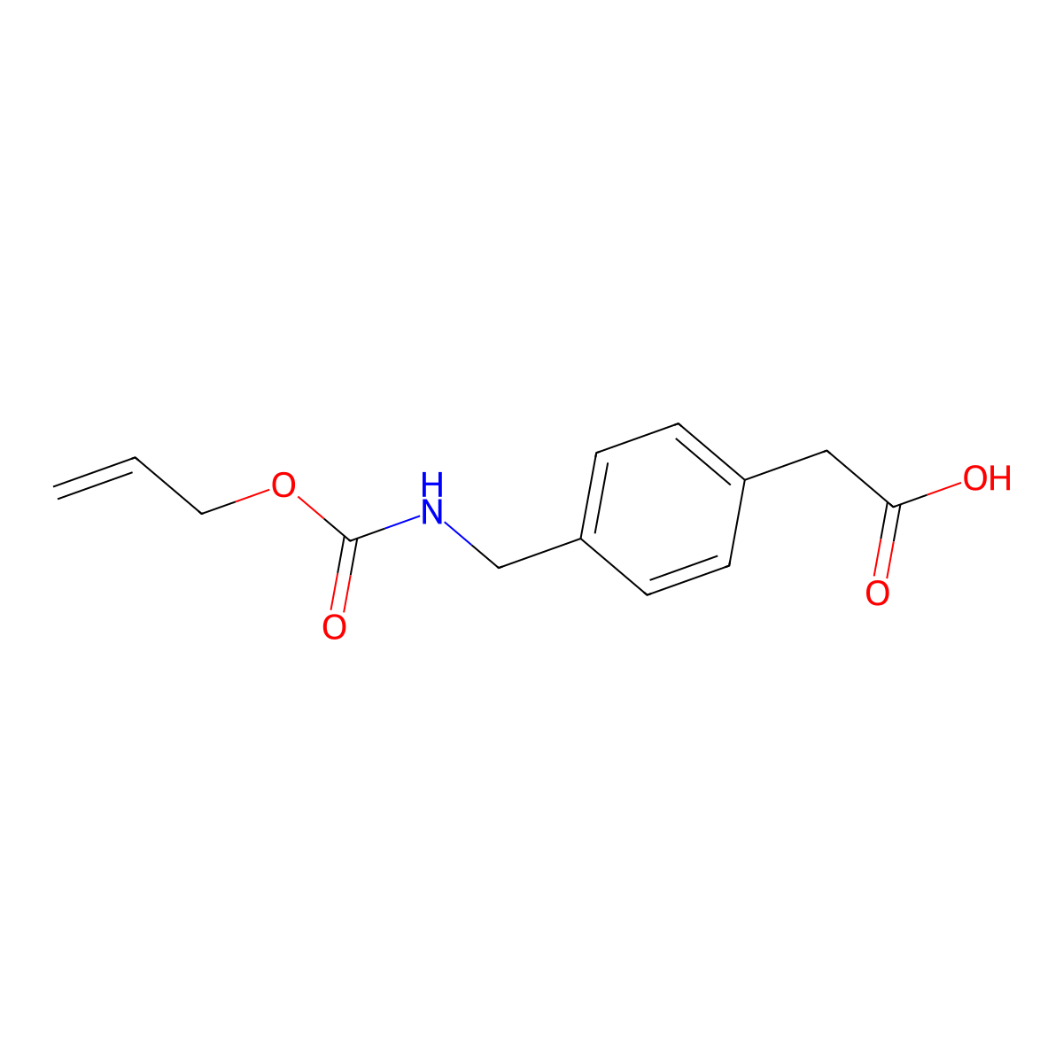 2-[4-({[(Prop-2-en-1-yloxy)carbonyl]amino}methyl)phenyl]acetic acid molecular structure, CAS 2680808-50-6