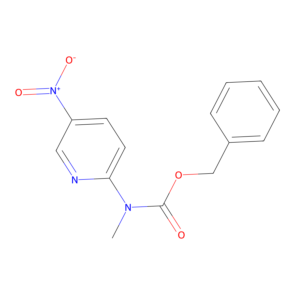 benzyl N-methyl-N-(5-nitropyridin-2-yl)carbamate molecular structure, CAS 2680808-56-2
