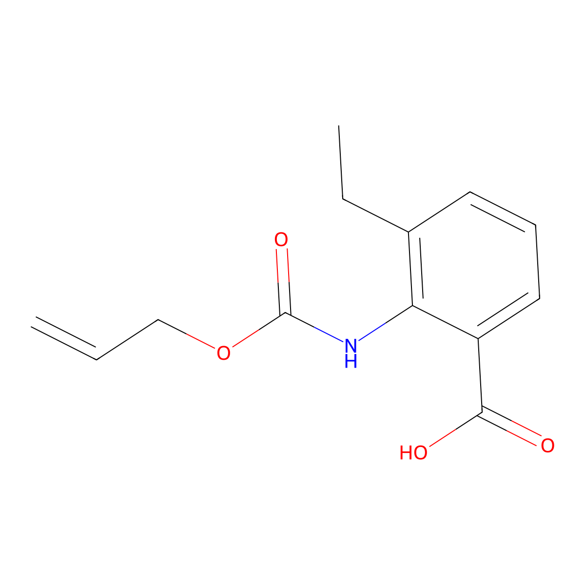 3-Ethyl-2-{[(prop-2-en-1-yloxy)carbonyl]amino}benzoic acid molecular structure, CAS 2680808-60-8