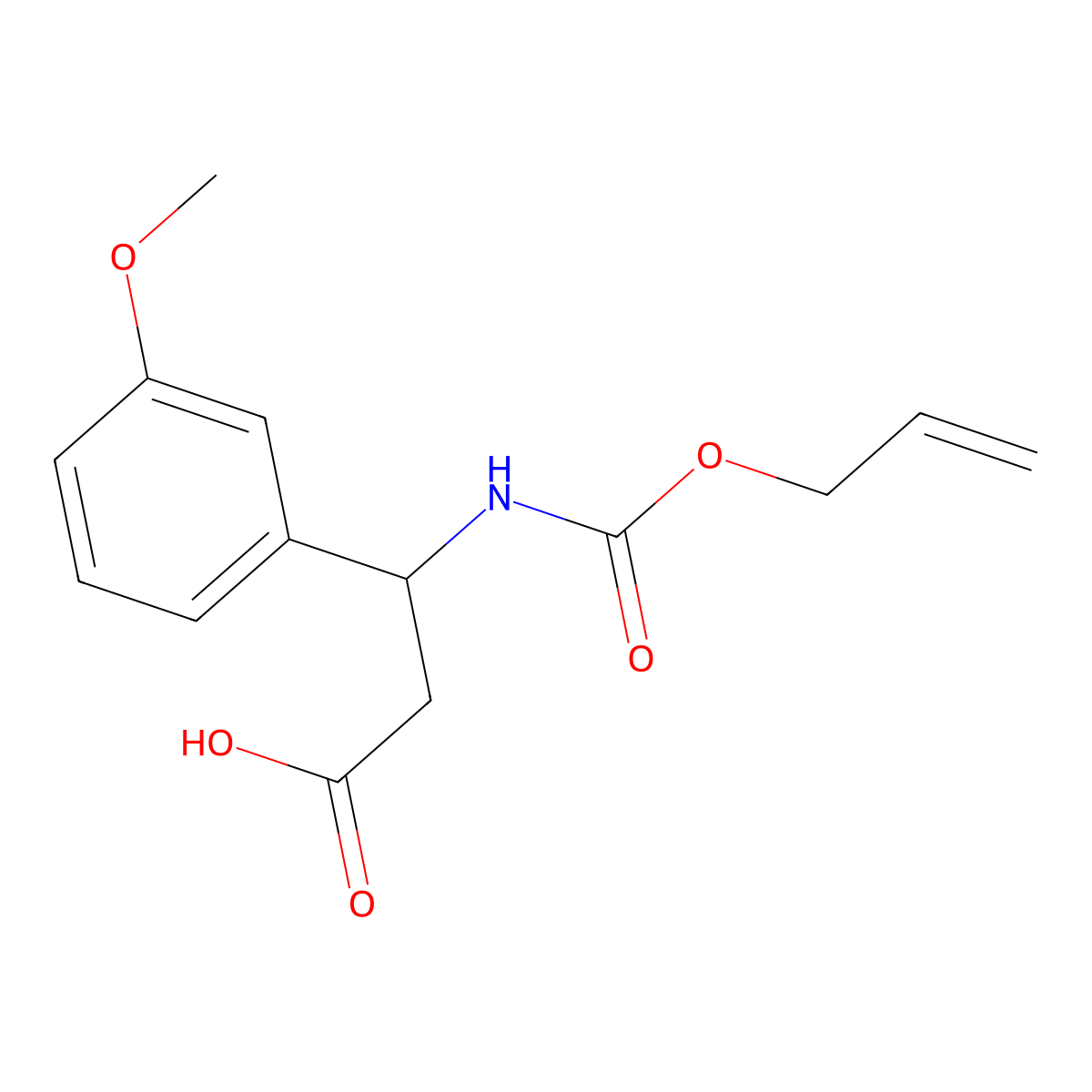 3-(3-Methoxyphenyl)-3-{[(prop-2-en-1-yloxy)carbonyl]amino}propanoic acid molecular structure, CAS 2680808-61-9