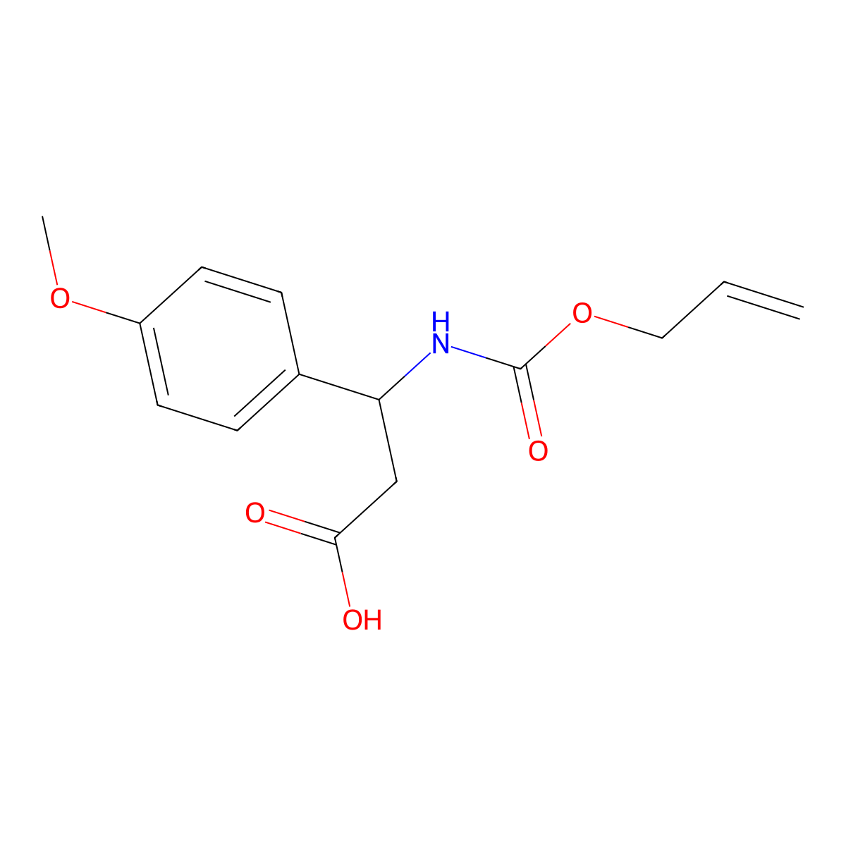 3-(4-Methoxyphenyl)-3-{[(prop-2-en-1-yloxy)carbonyl]amino}propanoic acid molecular structure, CAS 2680808-70-0