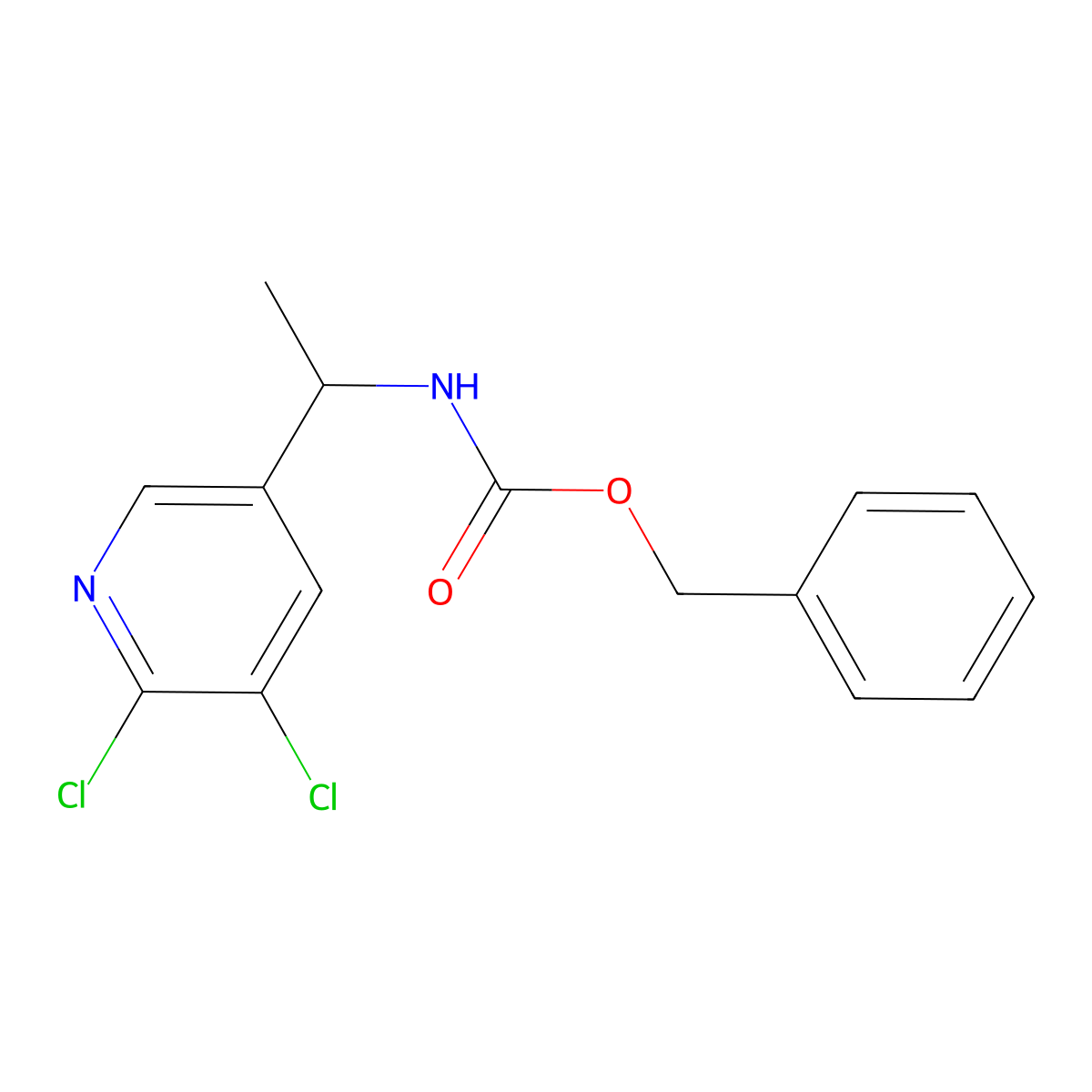 benzyl N-[1-(5,6-dichloropyridin-3-yl)ethyl]carbamate molecular structure, CAS 2680808-74-4