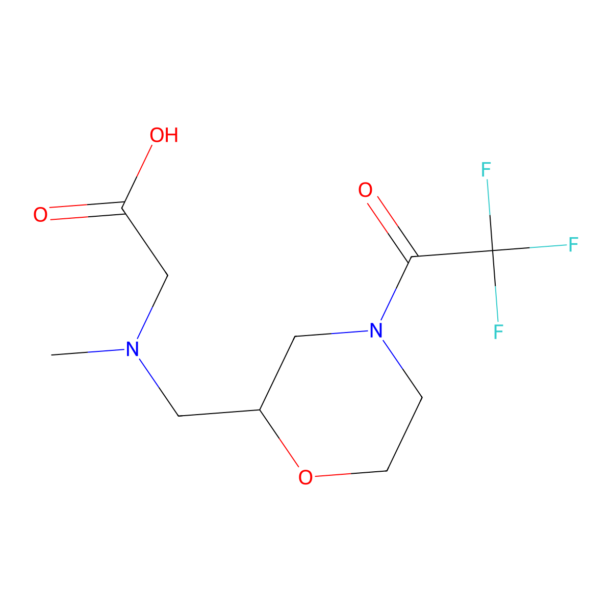 2-[Methyl({[4-(2,2,2-trifluoroacetyl)morpholin-2-yl]methyl})amino]acetic acid molecular structure, CAS 2680808-77-7