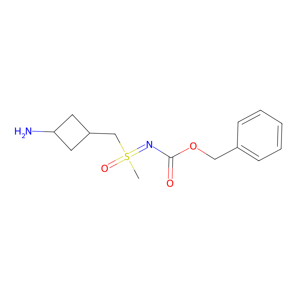benzyl N-{[(3-aminocyclobutyl)methyl](methyl)oxo-lambda6-sulfanylidene}carbamate molecular structure, CAS 2680808-79-9