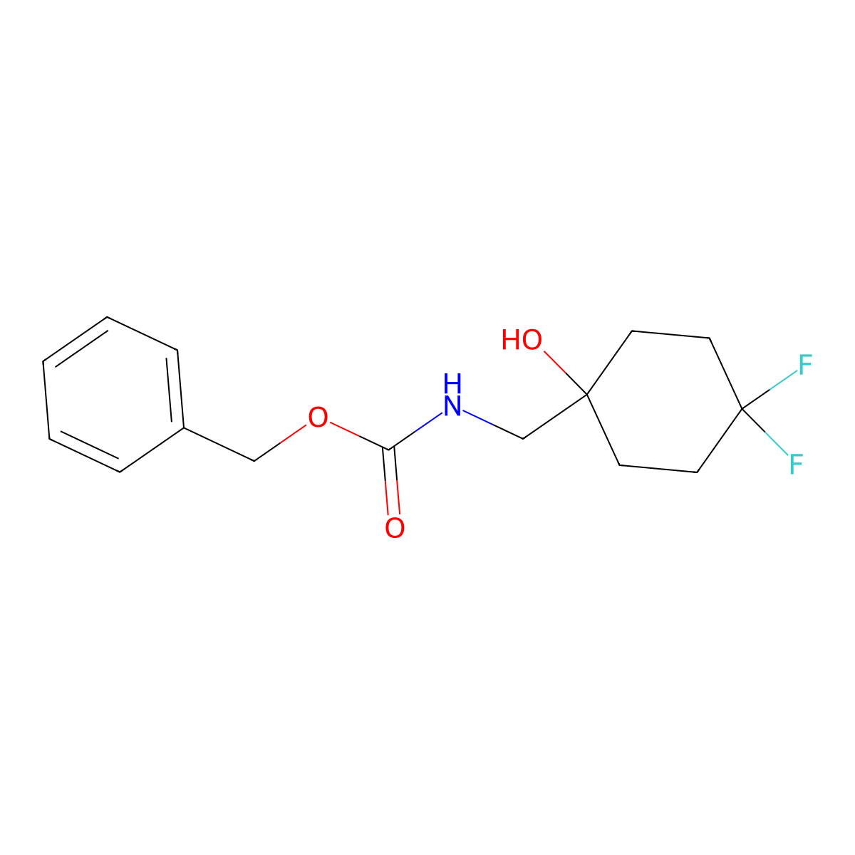 benzyl N-[(4,4-difluoro-1-hydroxycyclohexyl)methyl]carbamate molecular structure, CAS 2680808-83-5