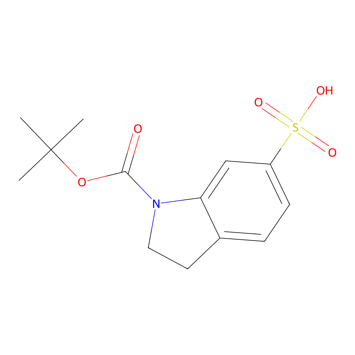 1-[(tert-butoxy)carbonyl]-2,3-dihydro-1H-indole-6-sulfonic acid molecular structure, CAS 2680808-91-5
