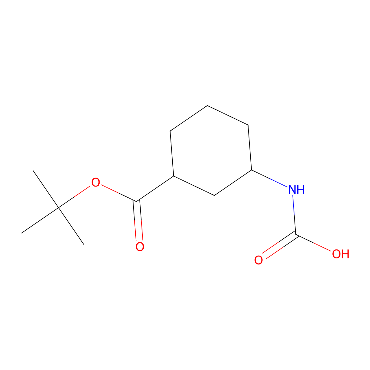 {3-[(Tert-butoxy)carbonyl]cyclohexyl}carbamic acid molecular structure, CAS 2680808-97-1