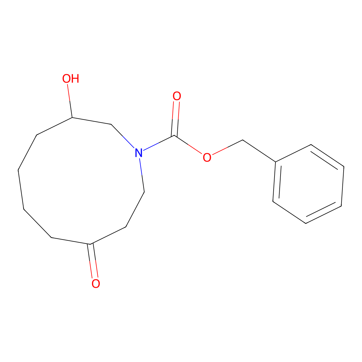 Benzyl 3-hydroxy-8-oxoazecane-1-carboxylate molecular structure, CAS 2680809-02-1
