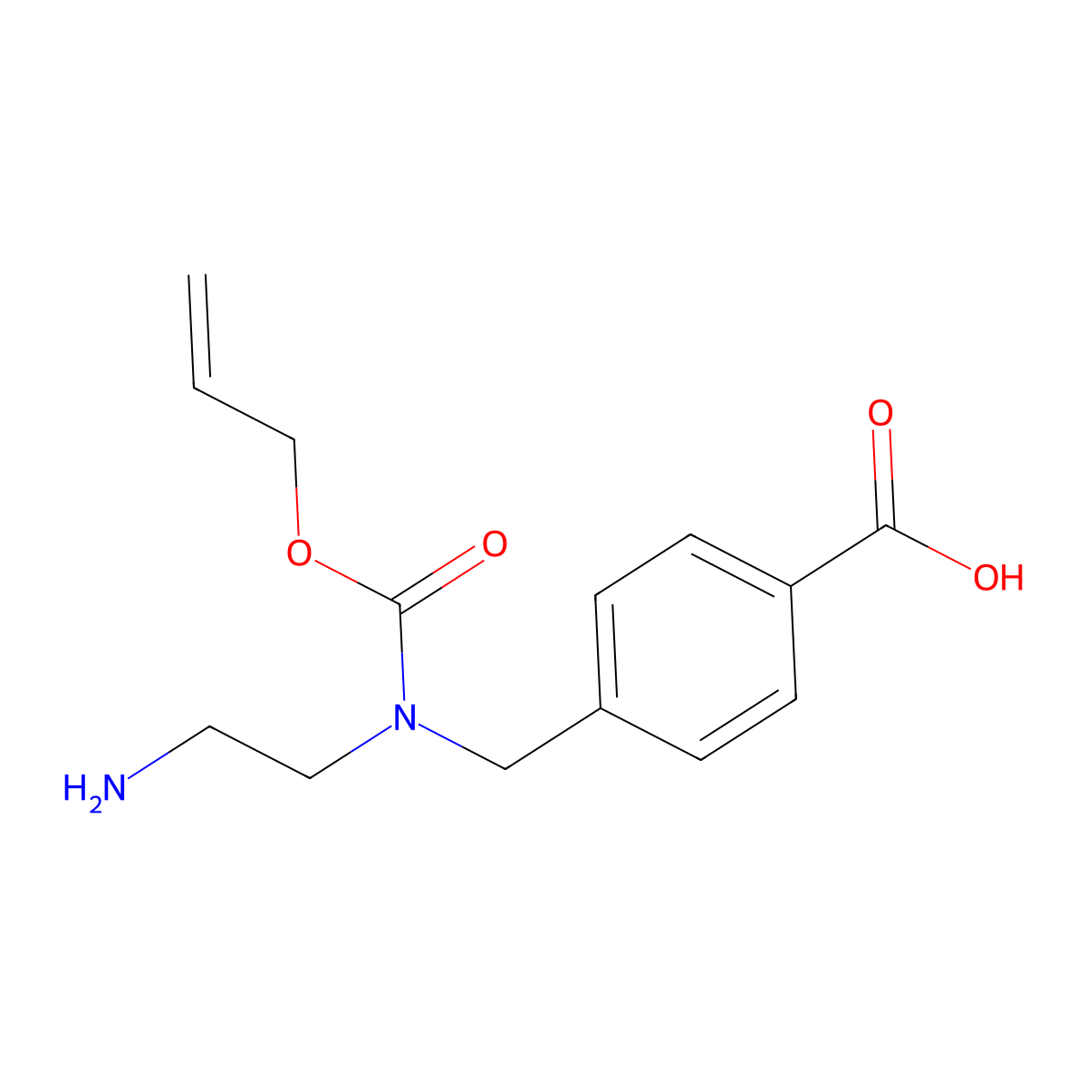 4-{[(2-Aminoethyl)[(prop-2-en-1-yloxy)carbonyl]amino]methyl}benzoic acid molecular structure, CAS 2680809-03-2