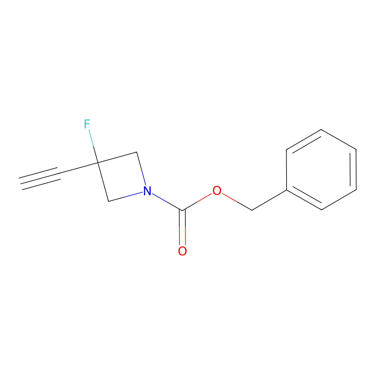 Benzyl 3-ethynyl-3-fluoroazetidine-1-carboxylate molecular structure, CAS 2680809-06-5