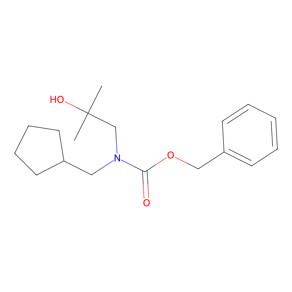 benzyl N-(cyclopentylmethyl)-N-(2-hydroxy-2-methylpropyl)carbamate molecular structure, CAS 2680809-16-7